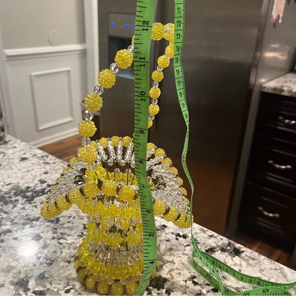 VTG MCM Safety Pin & Bead Basket tramp art granny core mid century vintage - Picture 7 of 9